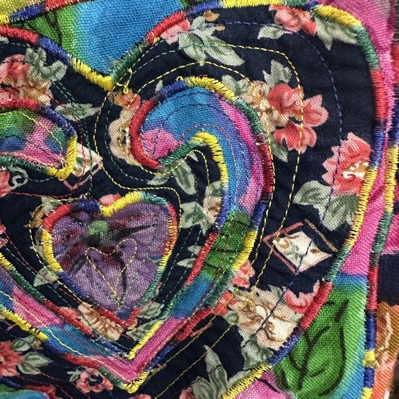 Sandy Starkman Patchwork Blazer Bright Quilt Jacket Womens Medium  Festival VTG - Picture 5 of 12